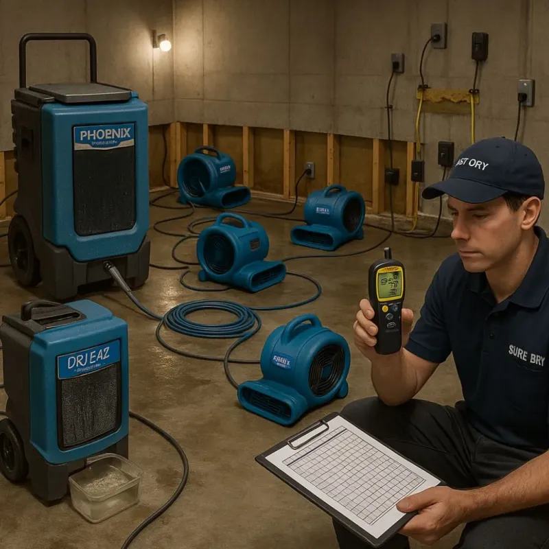 Structural Drying and Dehumidification process in Timber Pines, FL